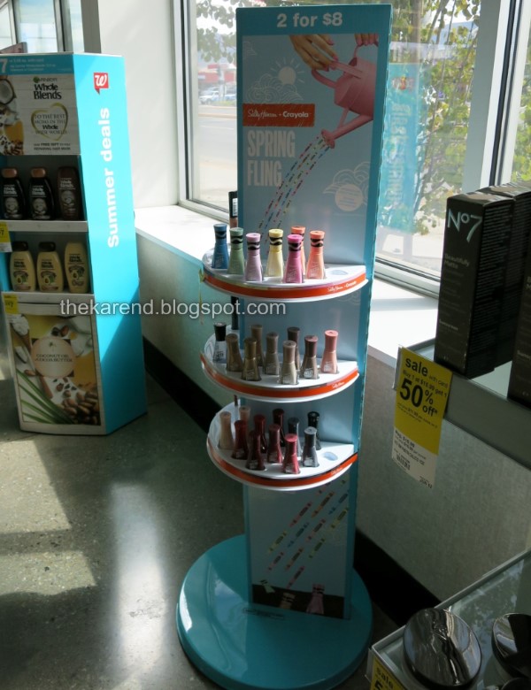 Sally Hansen Insta Dri Crayola nail polish display