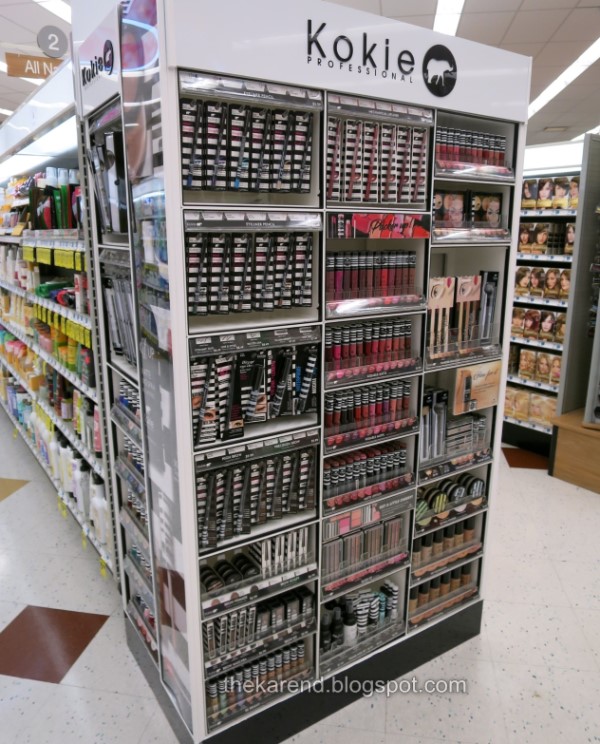 Kokie cosmetics display at Rite Aid