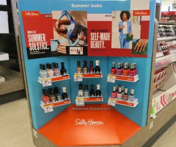 Sally Hansen nail polish display at Walgreens