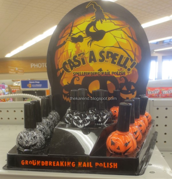 Pumpkin nail polish display