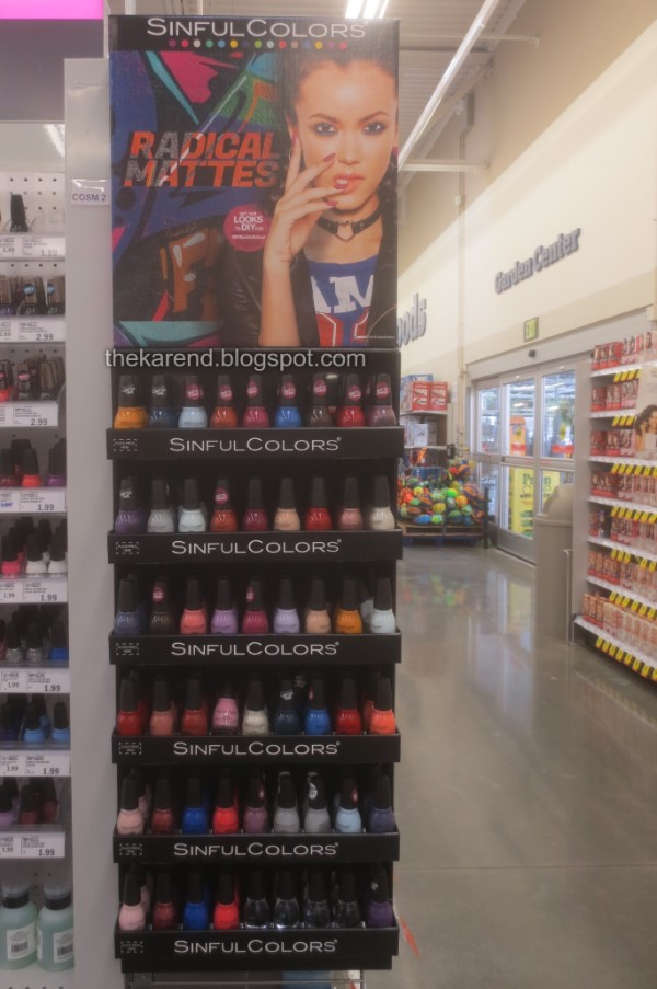 SinfulColors Radical Mattes nail polish display