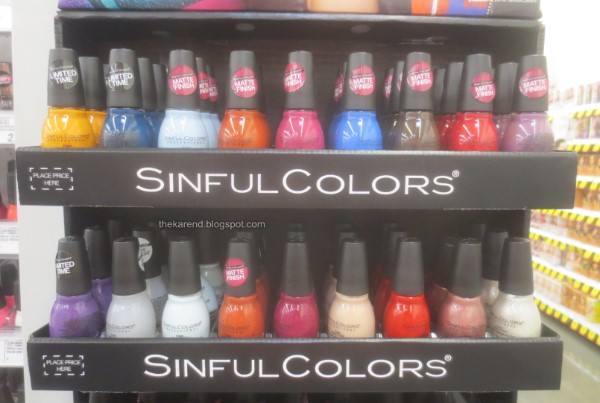 SinfulColors Radical Mattes nail polish display