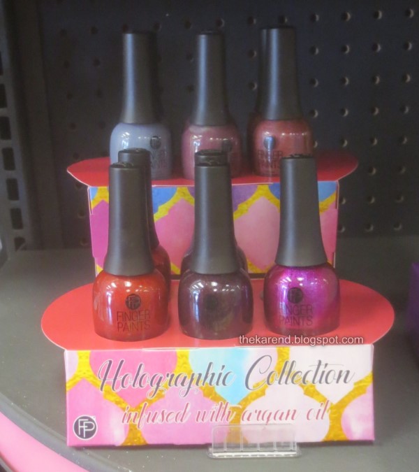 Finger Paints Holographic collection nail polish display
