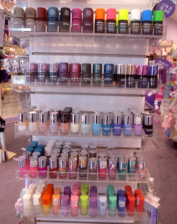 Claires nail polish display