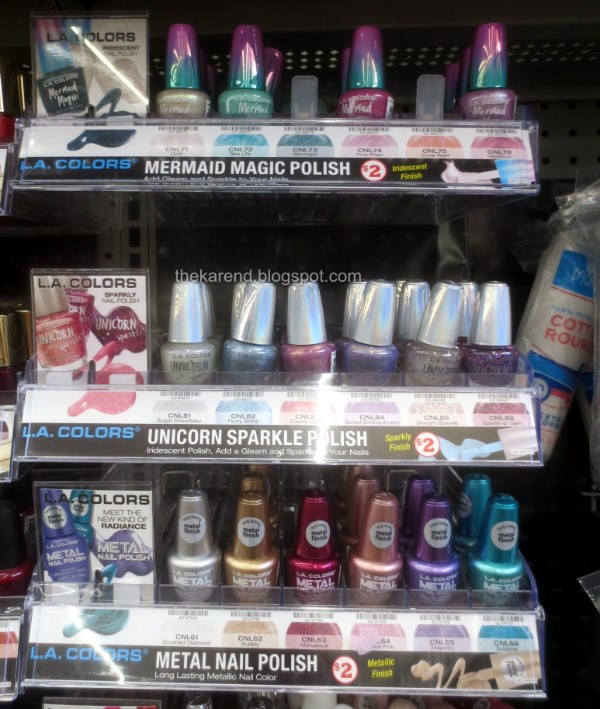 LA Colors nail polish display