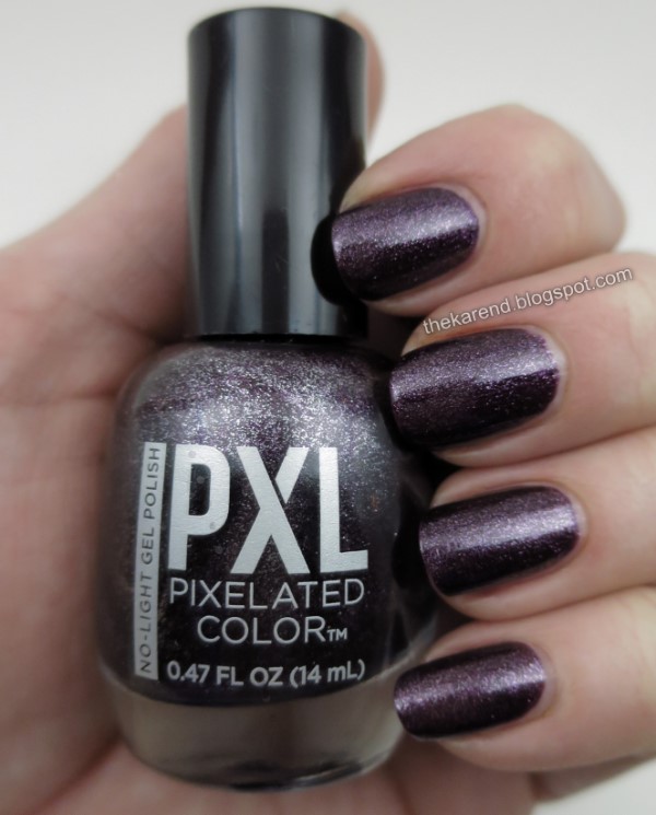 PXL Pixelated Color Metallic Eggplant Pink Glitter nail polish