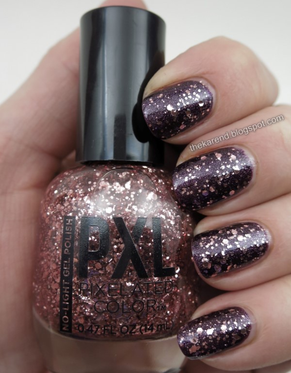 PXL Pixelated Color Pink Glitter nail polish swatch