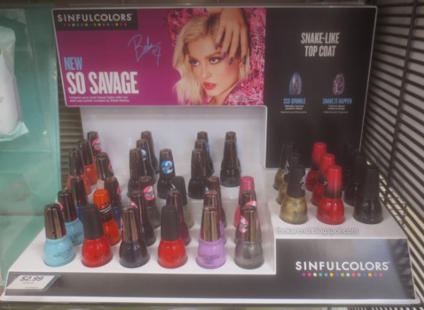 SinfulColors So Savage nail polish display