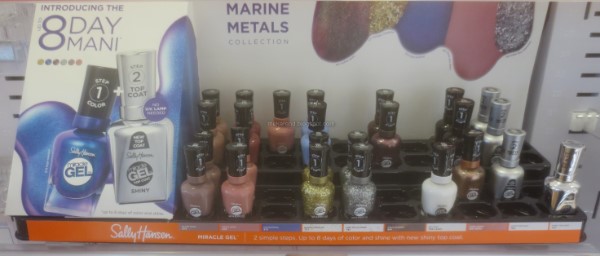 Sally Hansen Miracle Gel Marine Metals nail polish display