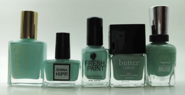 mint and seafoam green nail polish