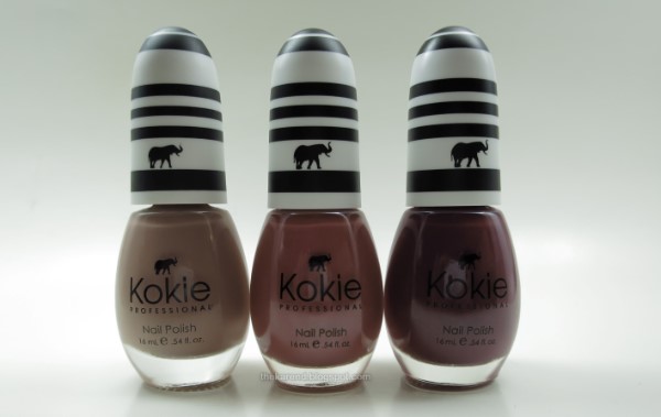 Kokie nail polish in Café Ole, Chill Seeker, and Playing Games