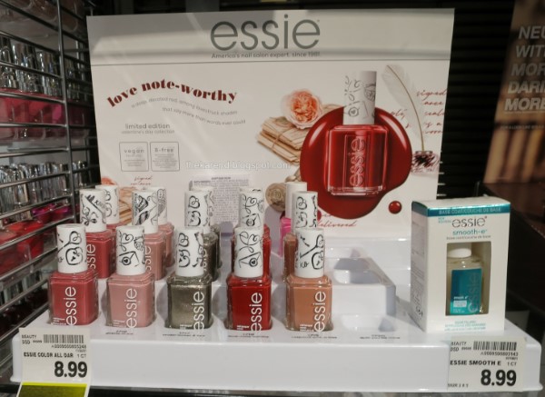Nail polish display for Essie Valentine's 2022 collection Love Note-Worthy