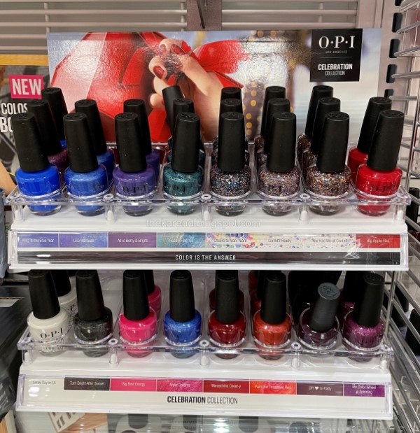 Nail polish display for OPI 2021 holiday collection Celebration