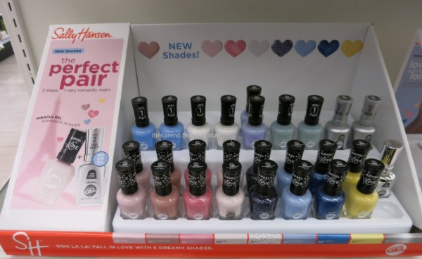 Nail polish display for Sally Hansen Miracle Gel 2022 spring/Valentines's collection Romance in Paris