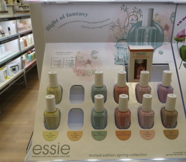 Nail polish display for Essie Spring 2022 collection Flight of Fantasy