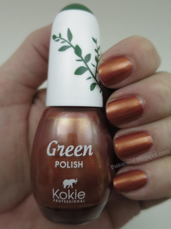 Kokie Green nail polish Tan Line