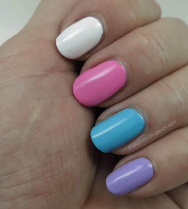 Sally Hansen x Peeps Insta Dri nail polish PEEPS White, PEEPS Pink, PEEPS Lavender, PEEPS Blue