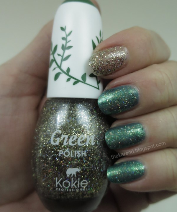 Kokie Green line nail polish in Maybe Baby and Starry Eyed