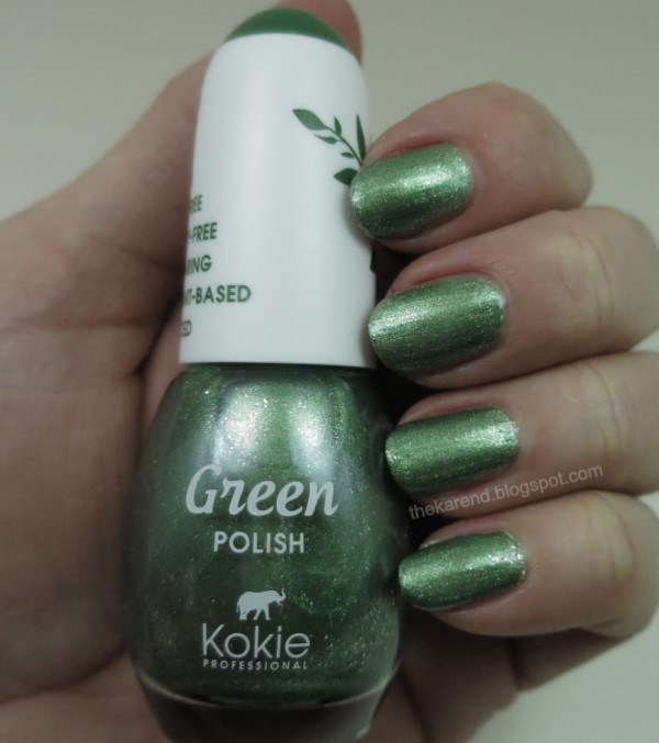 Kokie Green line nail polish in Feral