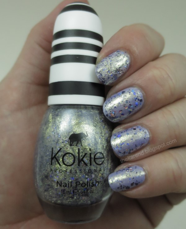 Kokie nail polish in Iris topped with Crown Jewel